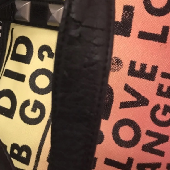 Rare L.A.M.B. Huntley Shoulder Vintage Tote Bag Neon Rasta Ombre Gwen Stefani - Picture 7 of 7